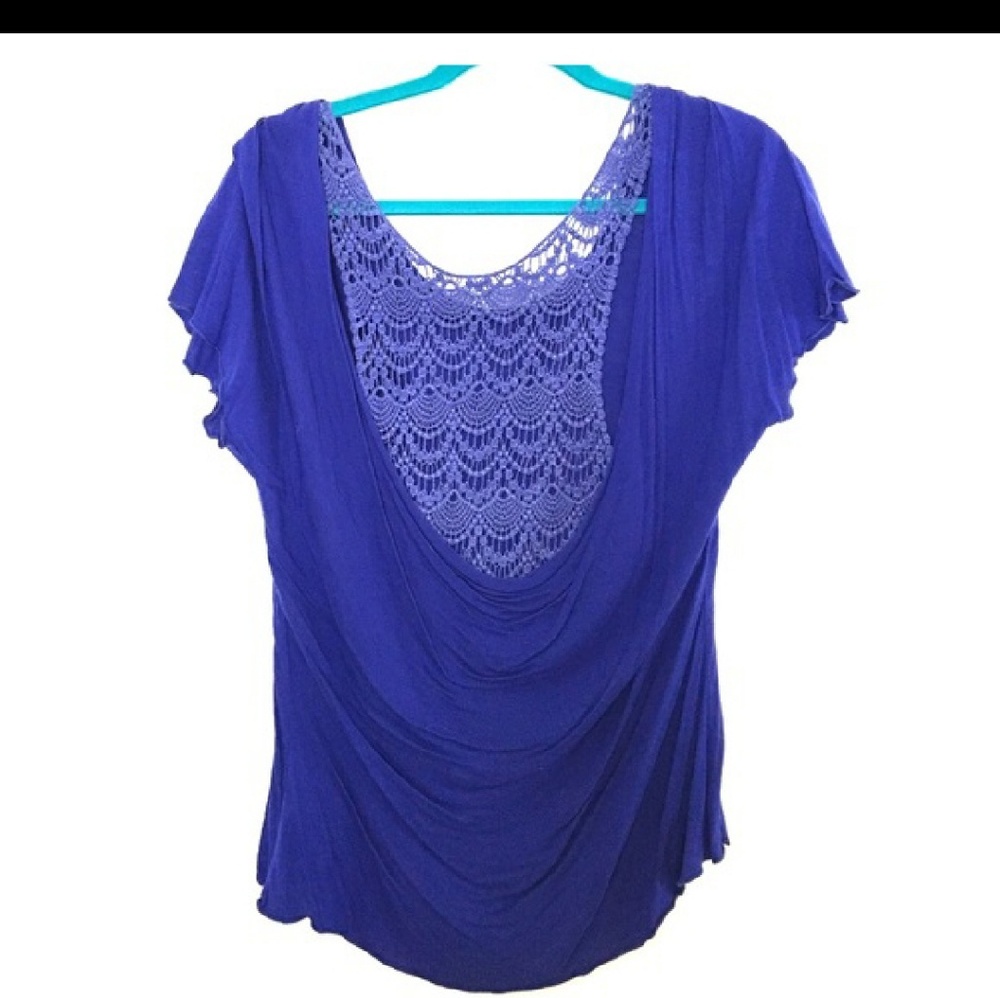 Modcloth lace scoop back top